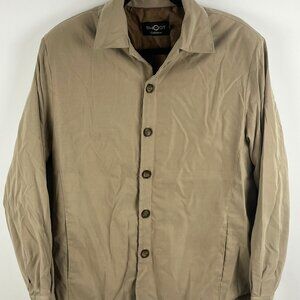 Shoot Collection Shirt Jacket Size M Beige Long Sleeve Softshell Lined 6 Button